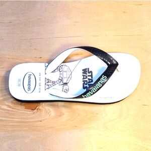Havaianas Star Wars Kids Black White Flip-Flops Sandals*Size 3/4 Youth